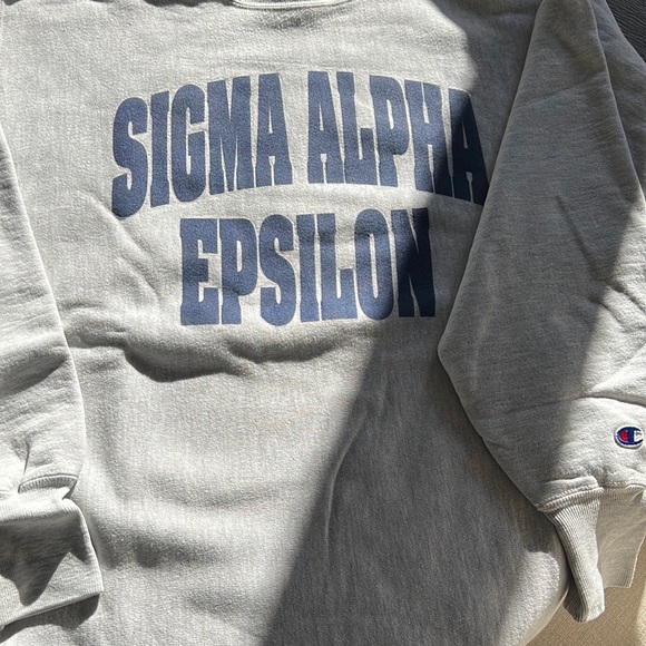 Champions Reverse Weave Sweatshirt Xxl Gray & Navy Sigma Alpha Epsilon
